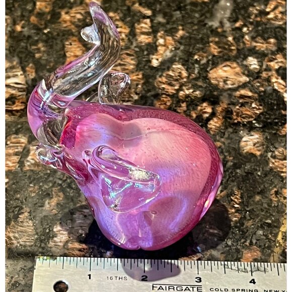 Blown Glass Pink Elephant Figurine 5.5" Tall Decorative Collectible Handcrafted - Picture 10 of 11